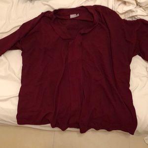 Burgundy Red ASOS Maternity Drape Top - Size 16